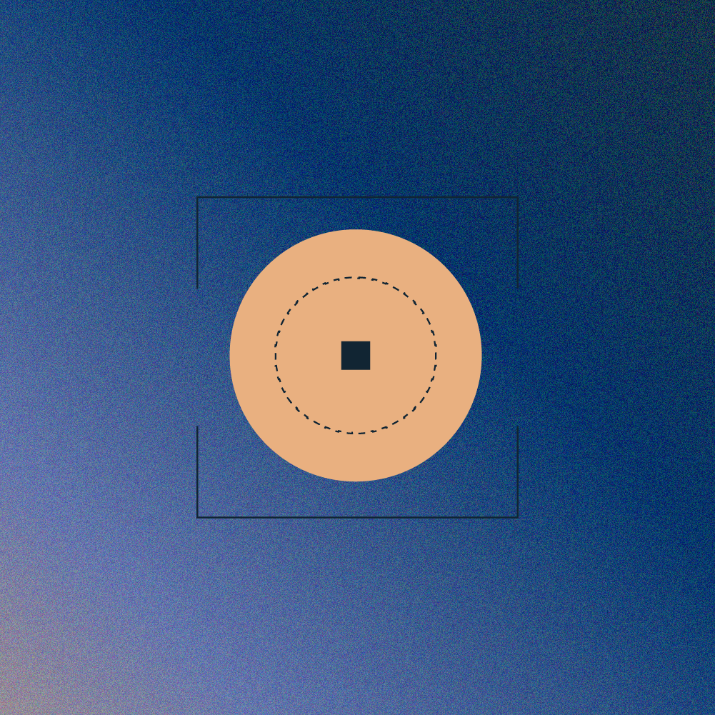 Analysis icon on the gradient background blue to orange diagonally